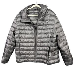 Wantdo Puffer Jacket Women's Size 3XL Black Duck Down Quilted Full Zip Hooded